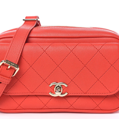Chanel Goatksin Quilted Casual Trip Waist Belt Bag Red 11 of 11