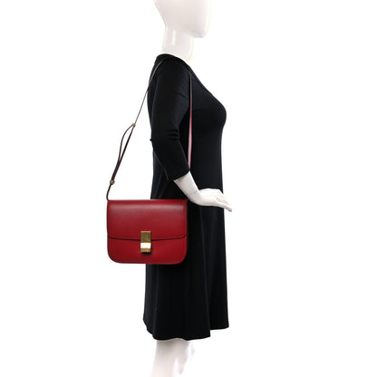 Celine Box Calfskin Medium Classic Box Flap Bag Red 2 of 8