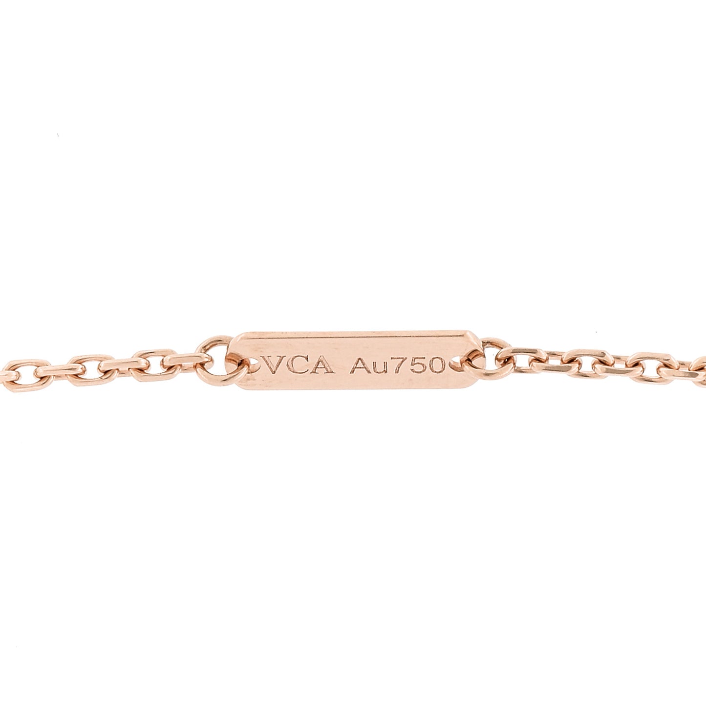 18K Rose Gold Gray Mother of Pearl Vintage Alhambra Pendant Necklace