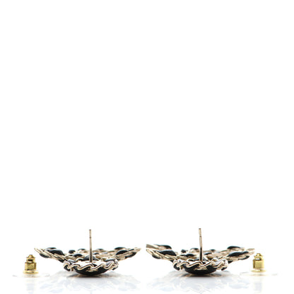 Chanel Lambskin CC Chain Drop Earrings Black Gold 3 of 5