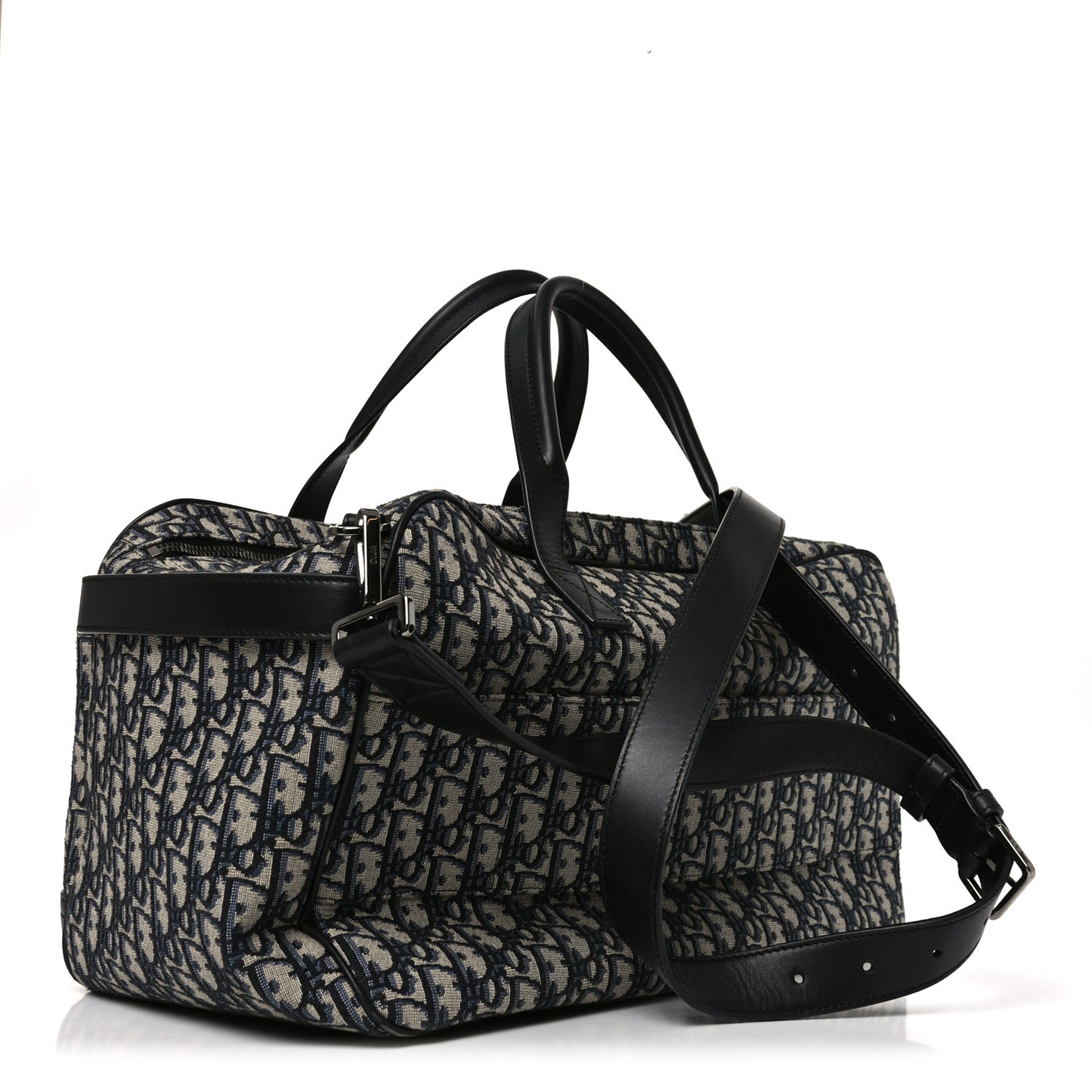 Oblique Calfskin Hit The Road Pet Carrier Blue