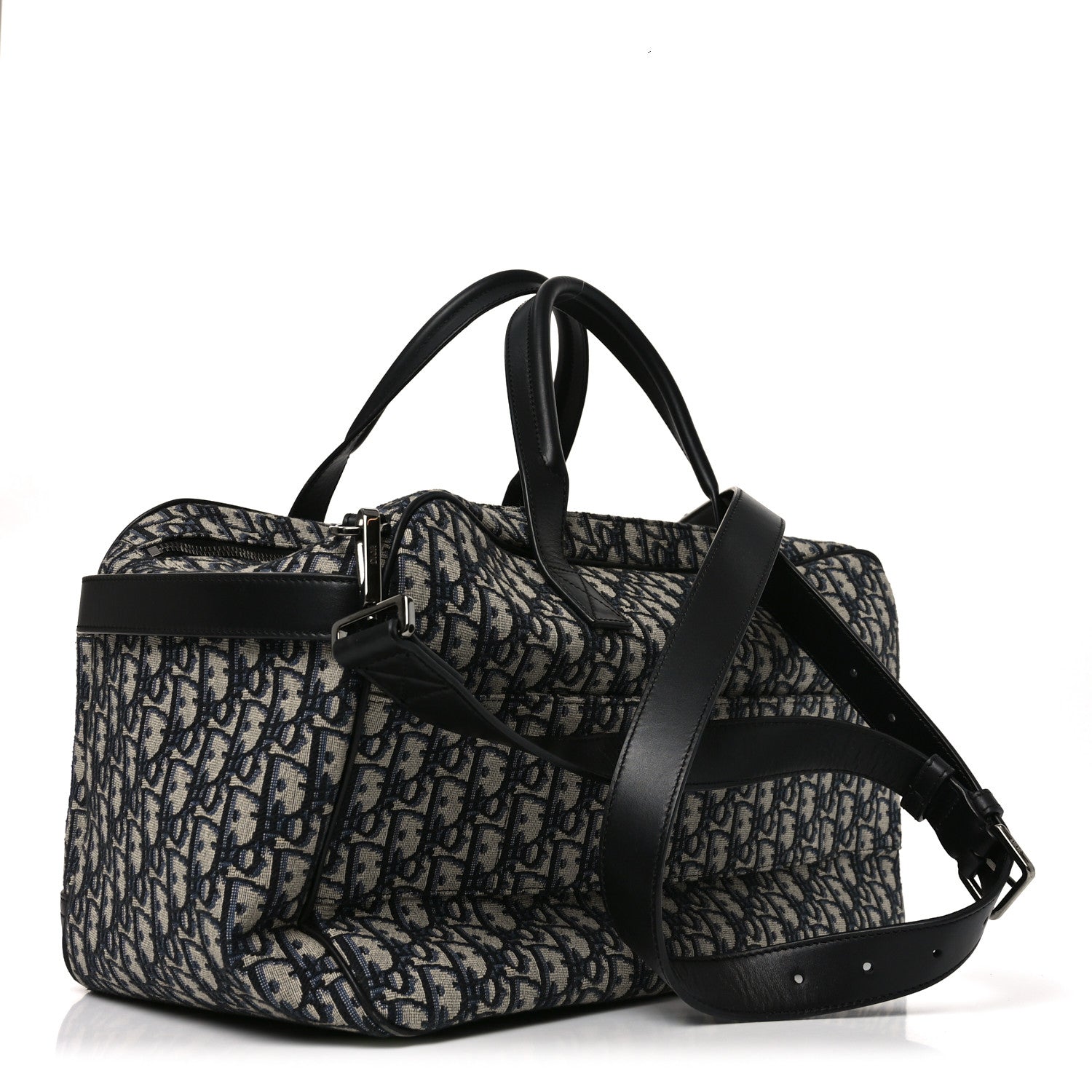 Christian Dior Oblique Calfskin Hit The Road Pet Carrier Blue 3 of 10