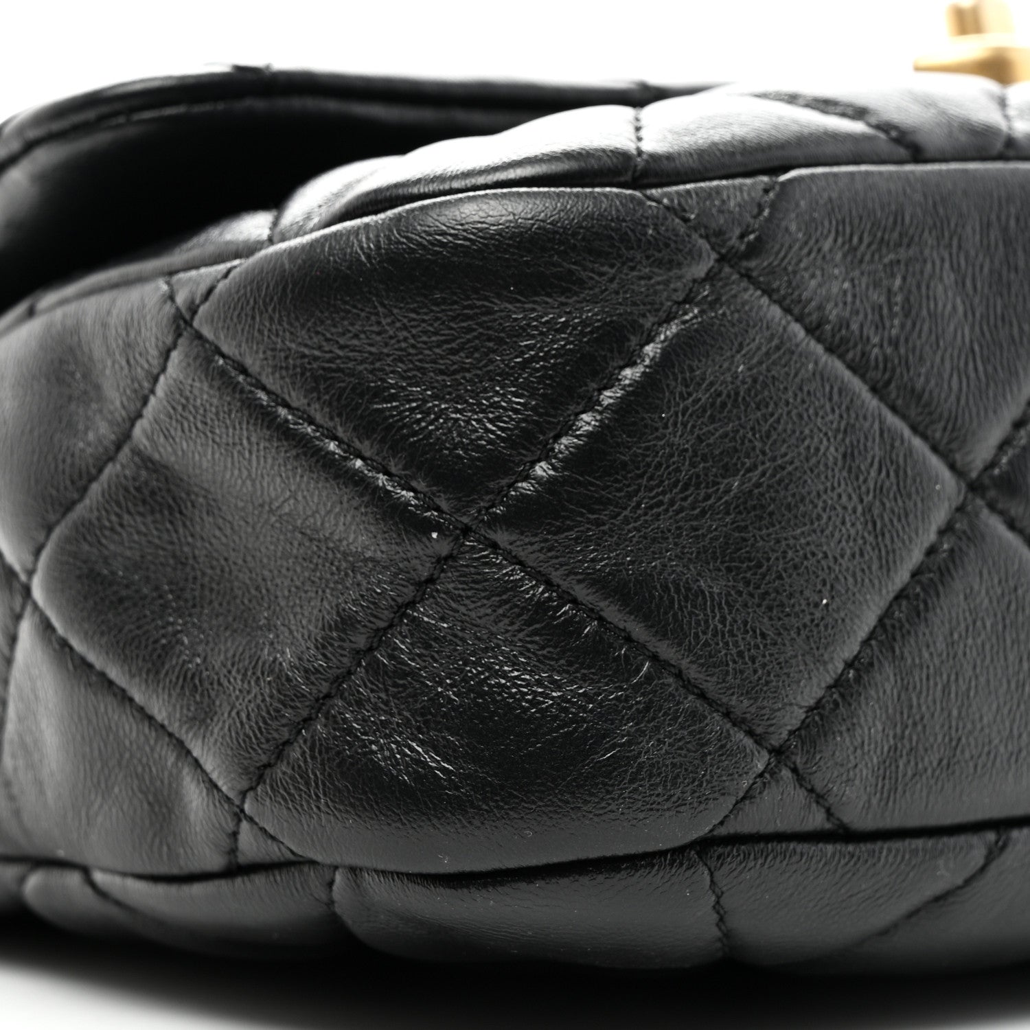 Chanel Lambskin Quilted Small Lacquered Chain Flap Black 9 of 10