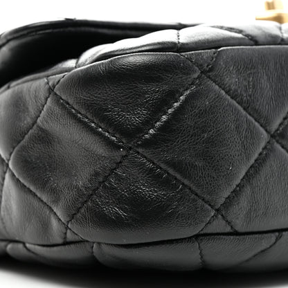 Chanel Lambskin Quilted Small Lacquered Chain Flap Black 9 of 10