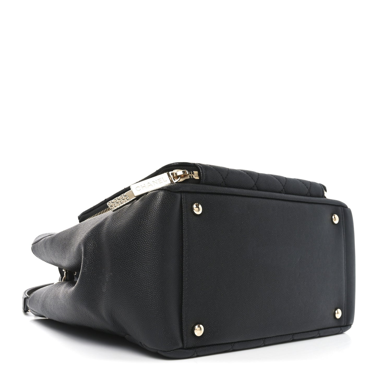 Caviar Quilted Small Business Affinity Shopping Bag Black