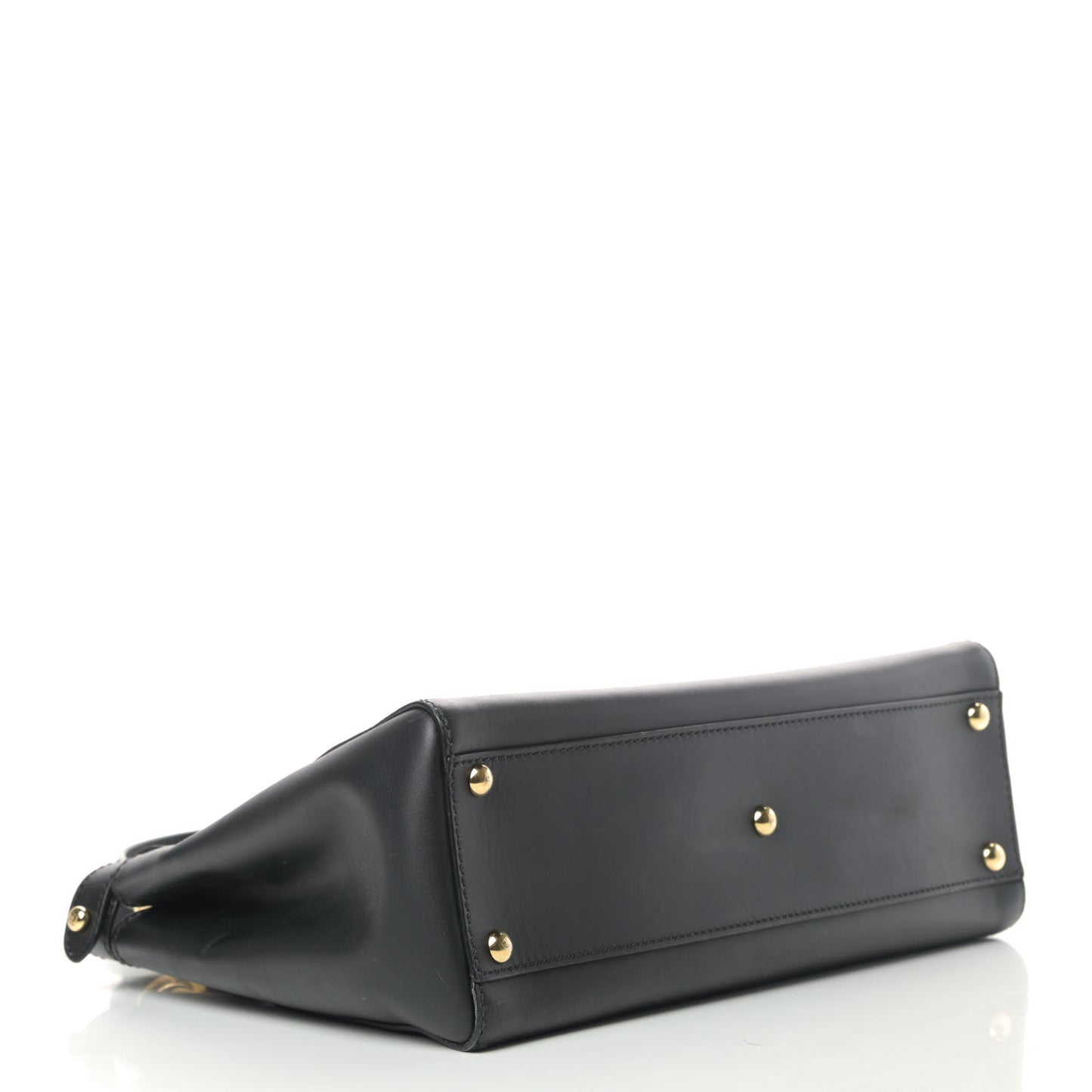 Vitello Morgan Shiny Nappa Medium Peekaboo Iconic Satchel Black