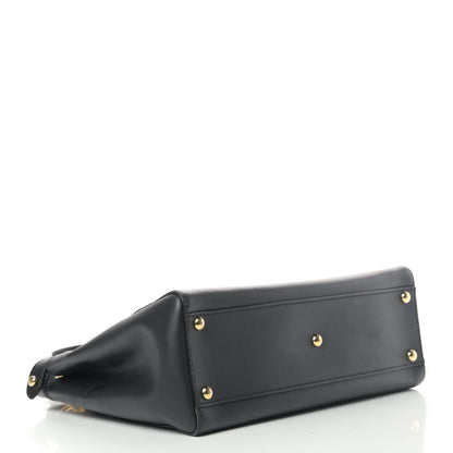 Fendi Vitello Morgan Shiny Nappa Medium Peekaboo Iconic Satchel Black 3 of 8