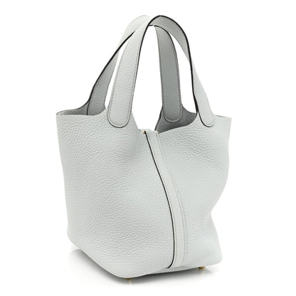 Hermes Taurillon Clemence Picotin Lock 18 PM Bleu Pale 3 of 9