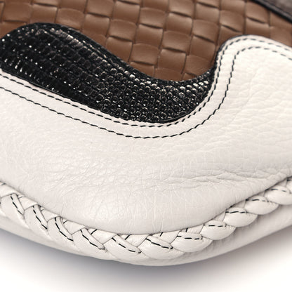 Bottega Veneta Cervo Deerskin Ostrich Lizard Intrecciato 50th Anniversary Large Veneta Hobo White 12 of 14