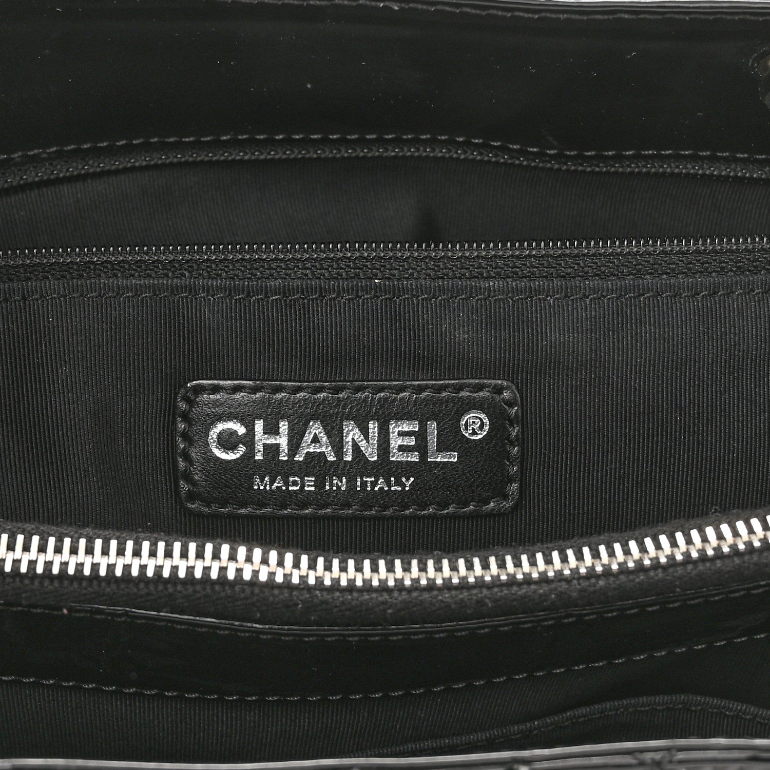Chanel Patent Quilted Grand Shopping Tote GST Black 9 of 11