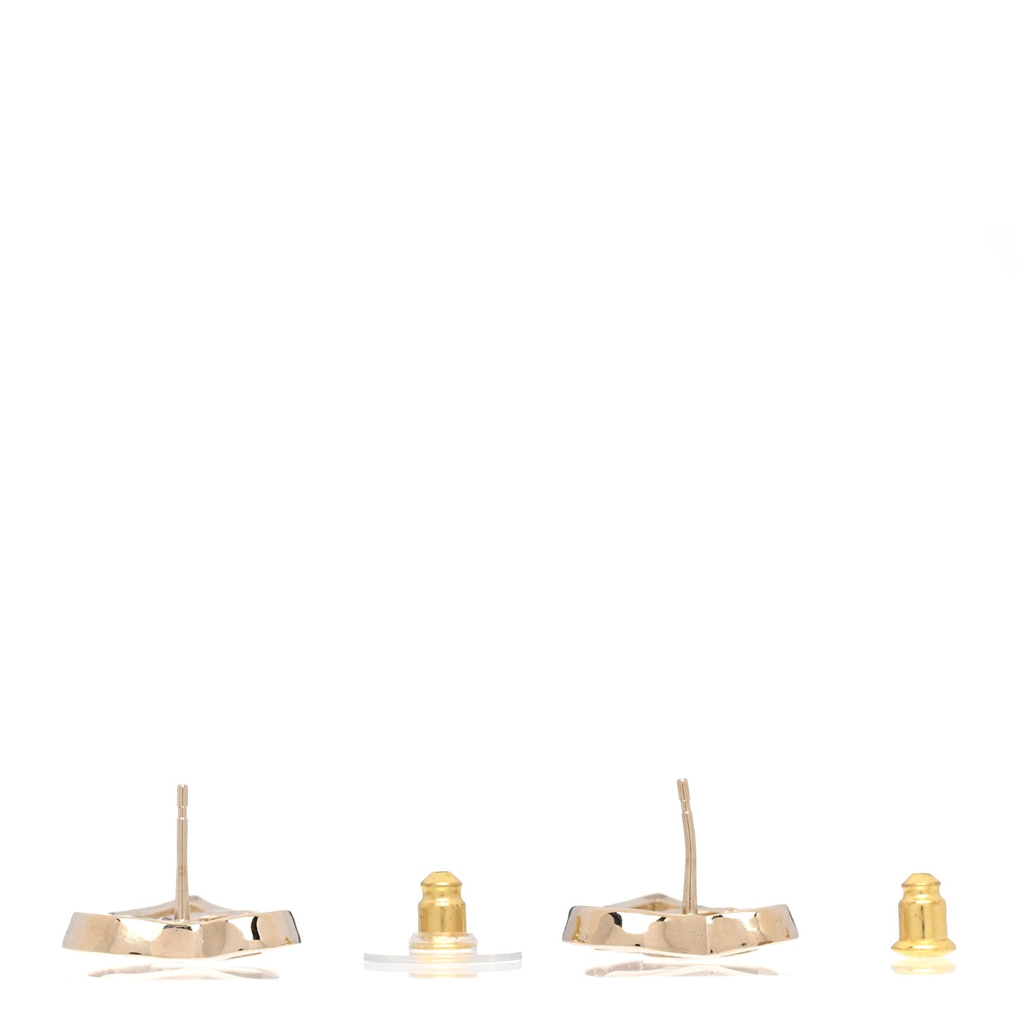 Metal CC Heart Coco In Love Earrings Gold