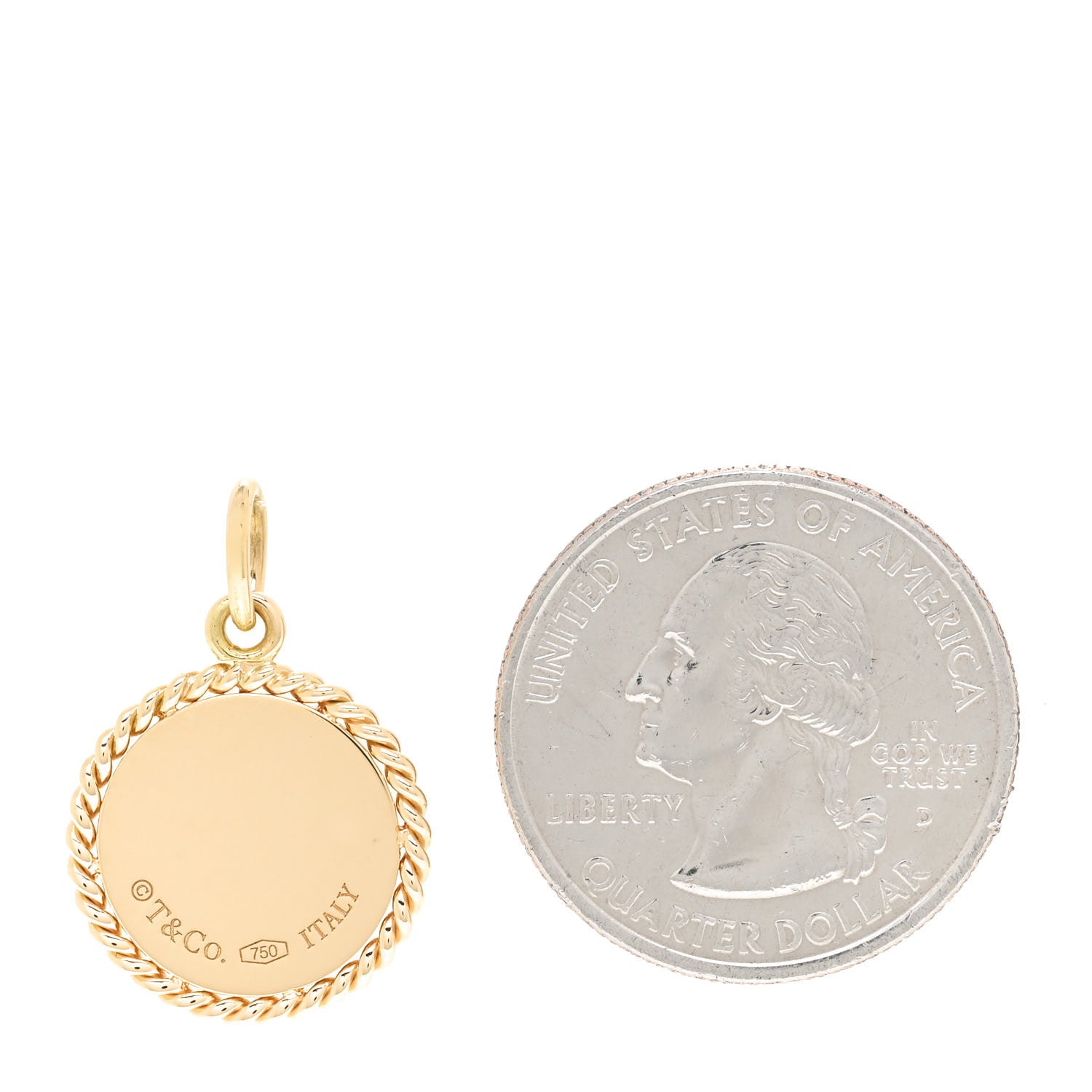 Tiffany 18K Yellow Gold Twist Round Charm 2 of 3