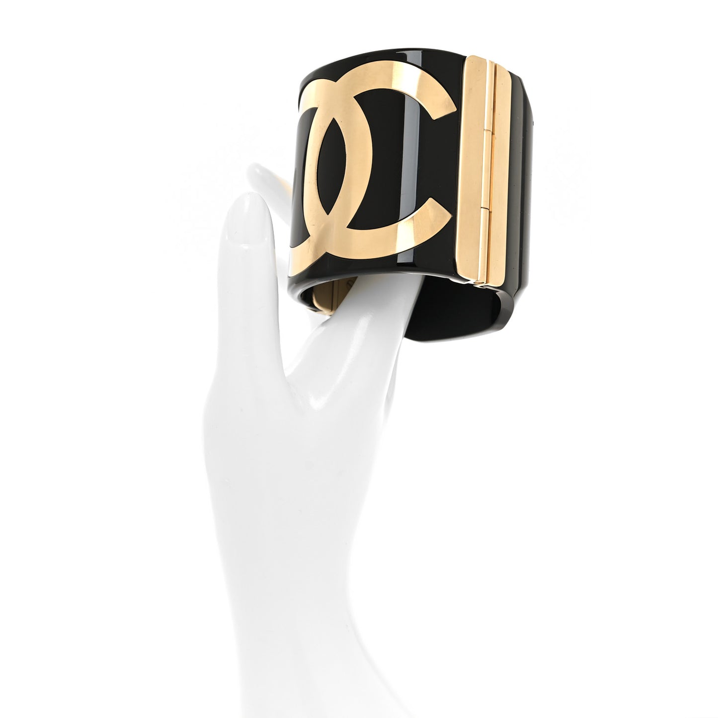 Resin CC Cuff Bracelet Golden Black