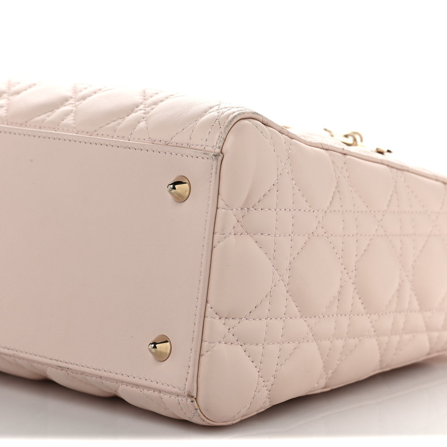 Lambskin Cannage Medium Lady Dior Rose Poudre