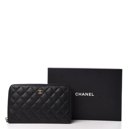 Chanel Caviar Quilted Large Zip Around Organizer Wallet Black 14 of 14