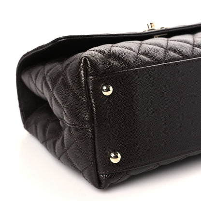 Chanel Caviar Quilted Small Coco Handle Flap Dark Brown 7 of 8
