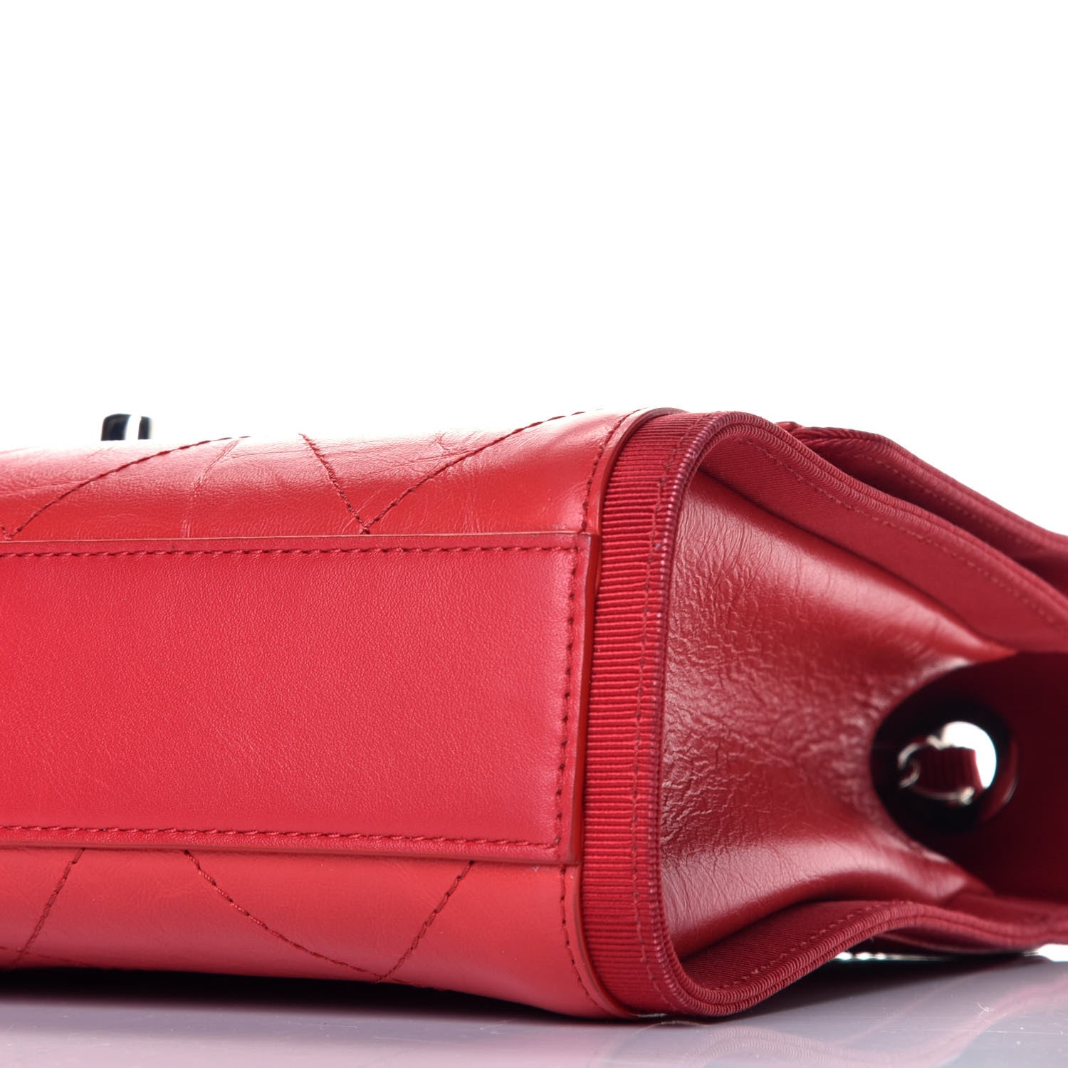 Chanel Crumpled Calfskin Flap Bag Red 9 of 9