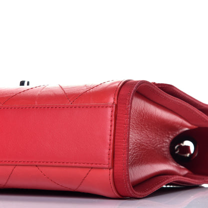 Chanel Crumpled Calfskin Flap Bag Red 9 of 9