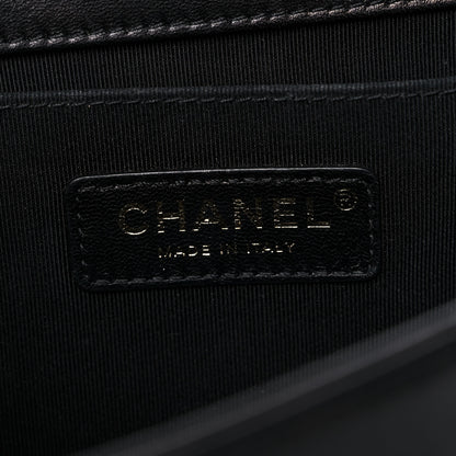 Chanel Fabric Chevron Braided Medium Boy Flap Black 5 of 16