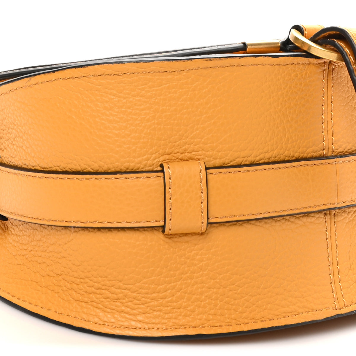 Grained Calfskin Small Marcie Saddle Bag Sunflower