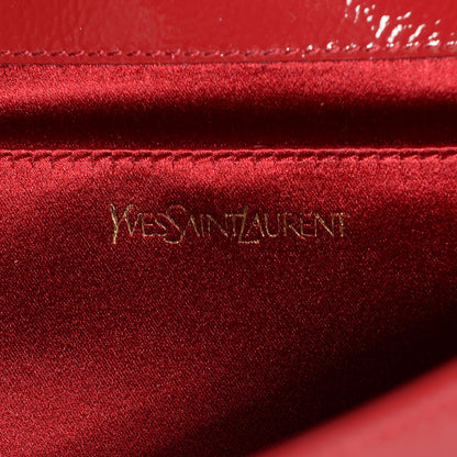 Saint Laurent Textured Patent Monogram Large Belle De Jour Clutch Fuchsia 6 of 7