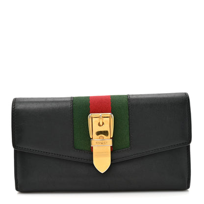 Gucci Calfskin Sylvie Continental Wallet Black 1 of 14