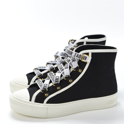 Christian Dior Technical Mesh Calfskin Womens Walk'N'Dior High Top Sneaker 39 Black 3 of 10