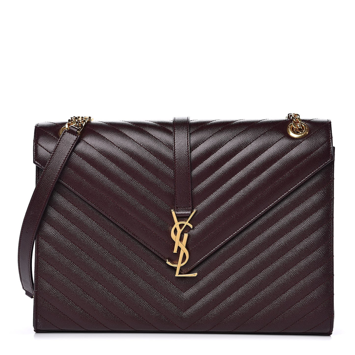 Grain De Poudre Matelasse Chevron Large Monogram Satchel Rouge Legion