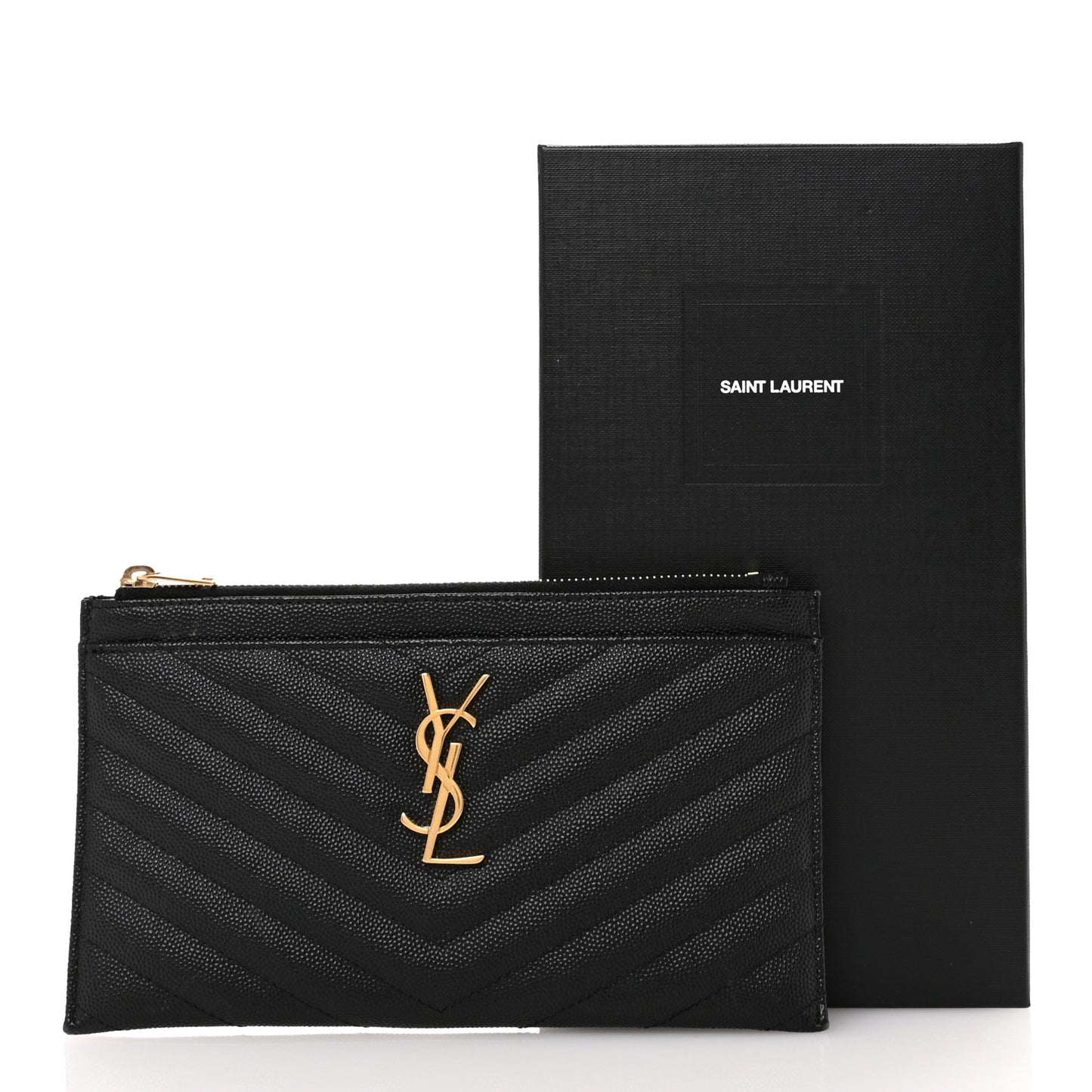 Grain De Poudre Chevron Monogram Bill Pouch Black