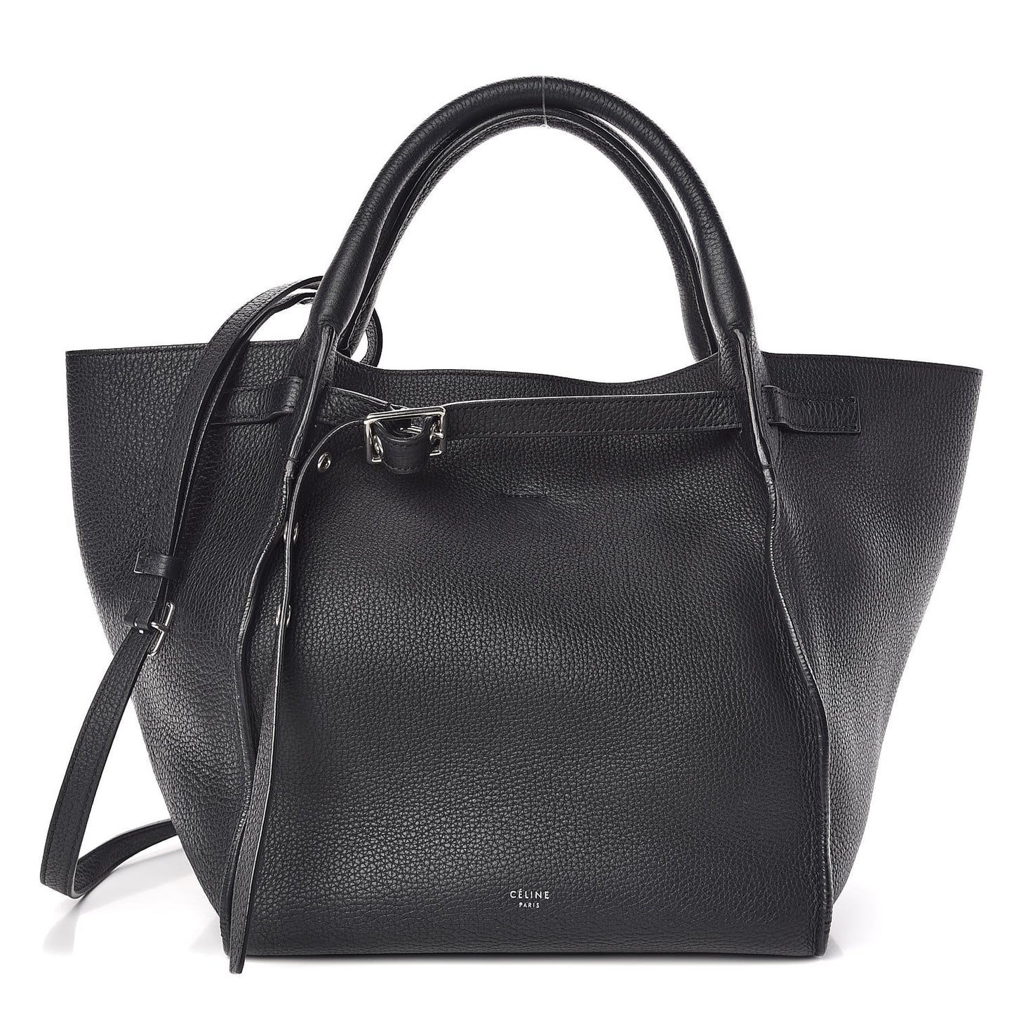 Supple Grained Calfskin Small Big Bag Black