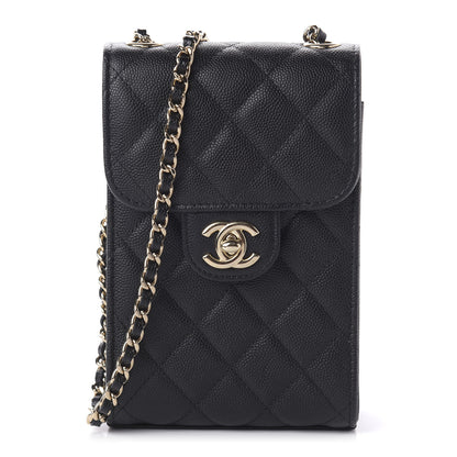 Chanel Caviar Quilted Classic Phone Holder Black 1 of 12