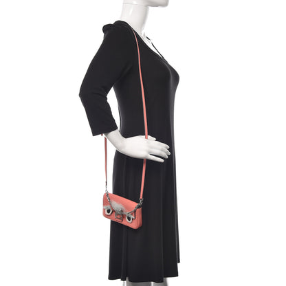 Fendi Nappa Rabbit Fox Fur Micro Buggie Baguette Coral 2 of 10