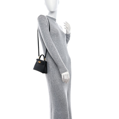 Hermes Epsom Mini Kelly Sellier 20 Black 2 of 10