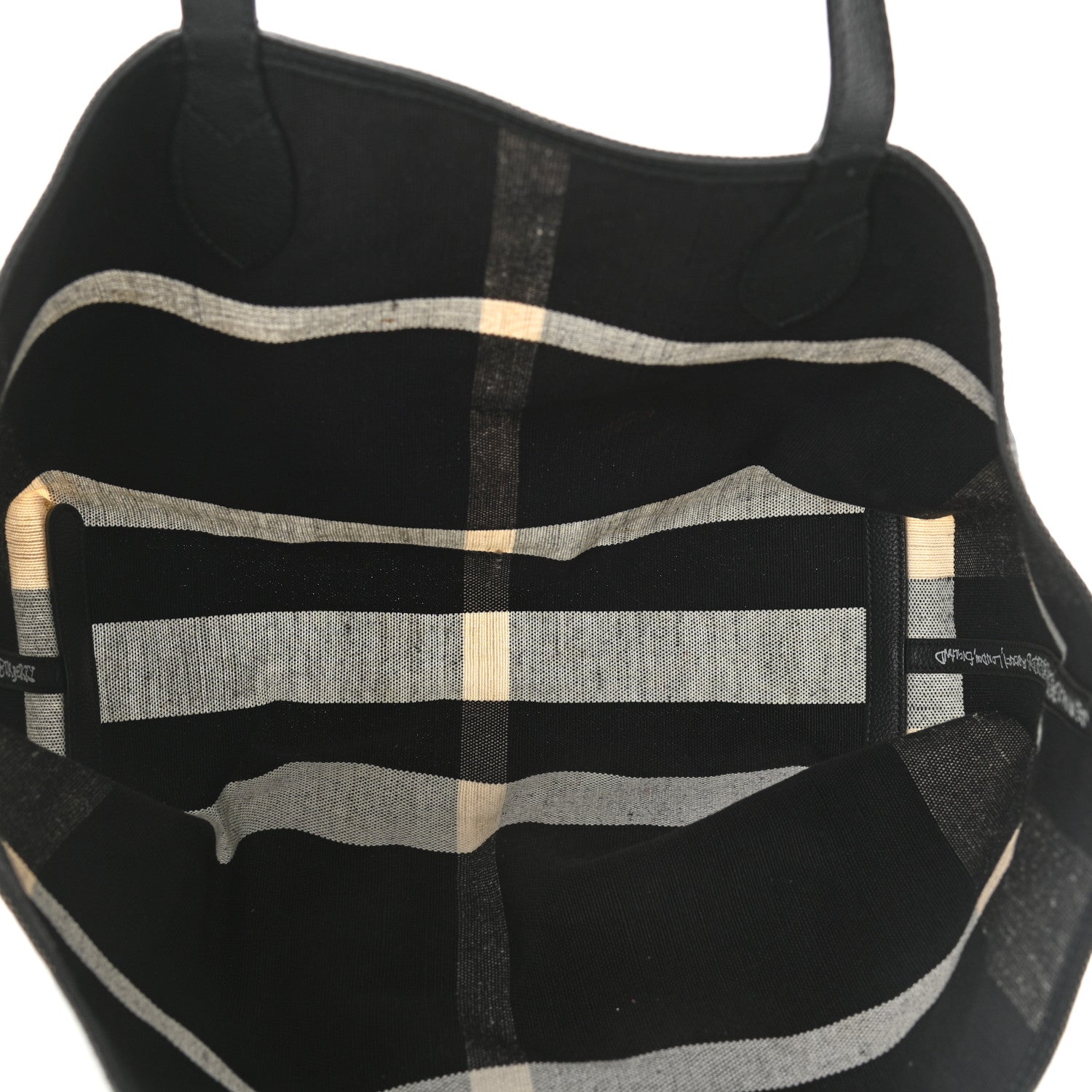 Burberry Coated Canvas Mega Check Medium Doodle Tote Black White 5 of 10