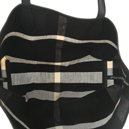 Burberry Coated Canvas Mega Check Medium Doodle Tote Black White 5 of 10