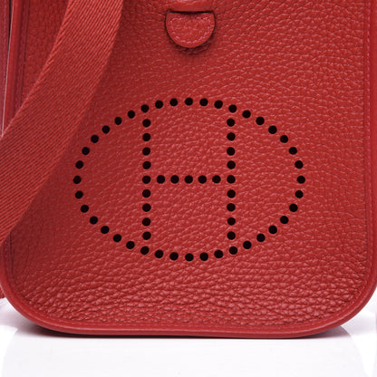Hermes Taurillon Clemence Evelyne TPM Rouge Casaque 9 of 10