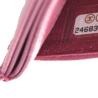 Chanel Metallic Lambskin Camellia Embossed Card Holder Fuchsia 8 of 9