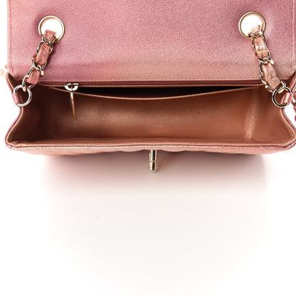 Chanel Metallic Lambskin Quilted Ombre Mini Rectangular Flap Pink 5 of 11