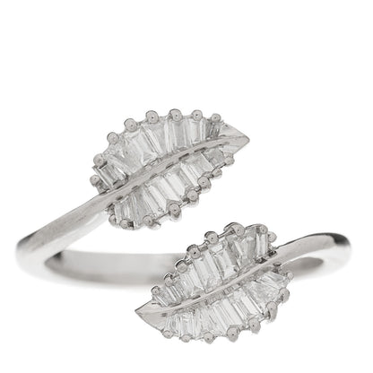 Anita Ko 18K White Gold Diamond Small Palm Leaf Ring 47 4 1 of 4