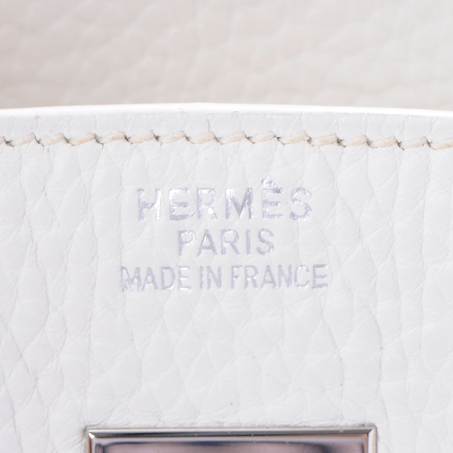 Toile Taurillon Clemence Birkin 35 White