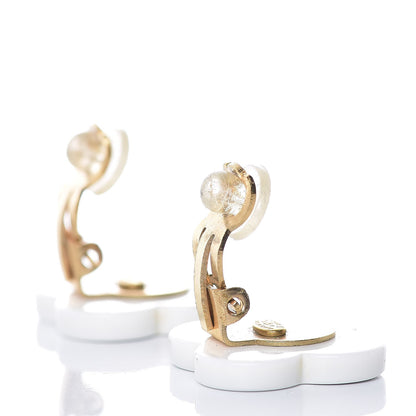 Chanel Resin Flower CC Clip On Earrings White 4 of 5
