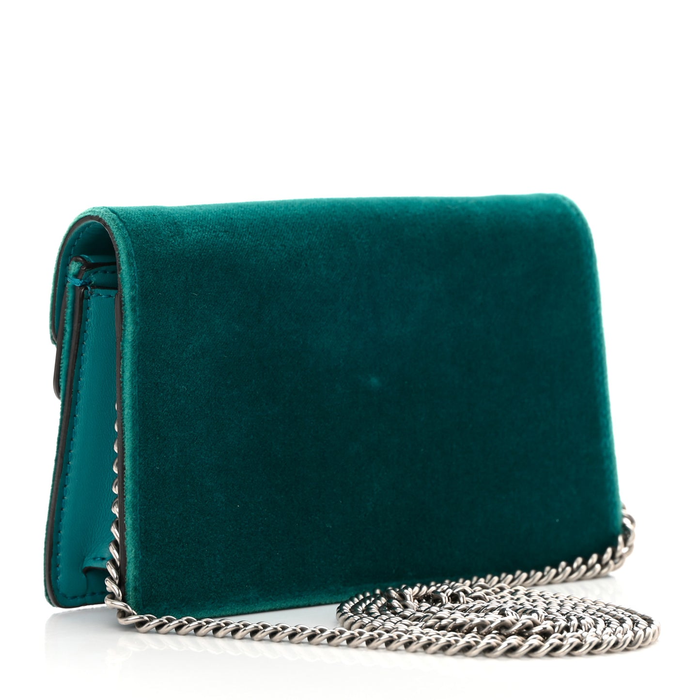 Velvet Super Mini Dionysus Shoulder Bag Pavone Cyan