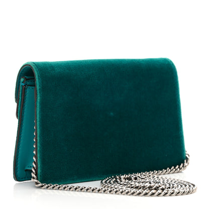 Gucci Velvet Super Mini Dionysus Shoulder Bag Pavone Cyan 3 of 13