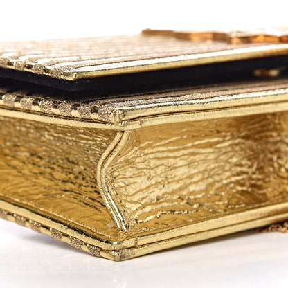 Saint Laurent Metallic Goatskin Lambskin Classic Monogram Kate Tassel Chain Wallet Gold 6 of 8