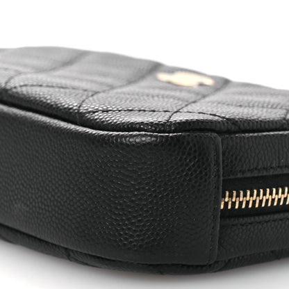 Chanel Caviar Quilted Small Curvy Pouch Cosmetic Case Black 10 of 12