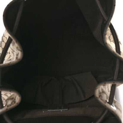Gucci Monogram Dollar Calfskin O Drawstring Backpack Beige Ebony Testa di Moro Dark Chocolate 5 of 9