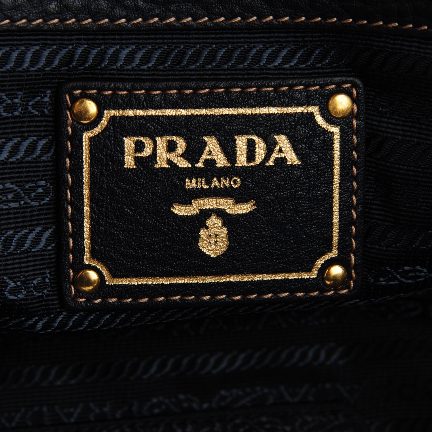 Prada Vitello Daino Tessuto Nylon Tote Blue 6 of 9