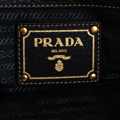 Prada Vitello Daino Tessuto Nylon Tote Blue 6 of 9