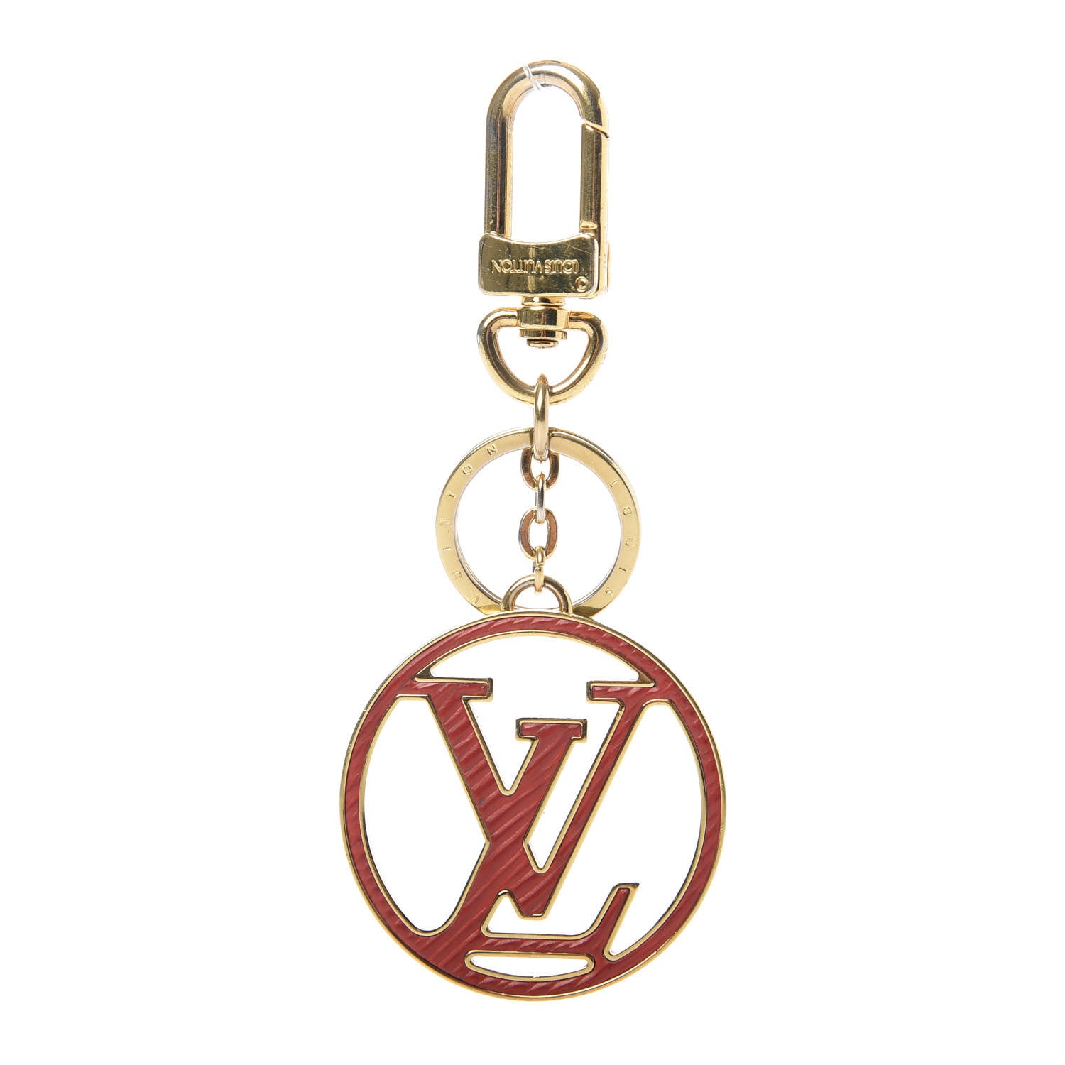 Louis Vuitton Epi LV Circle Bag Charm Key Holder Red Pink 1 of 4
