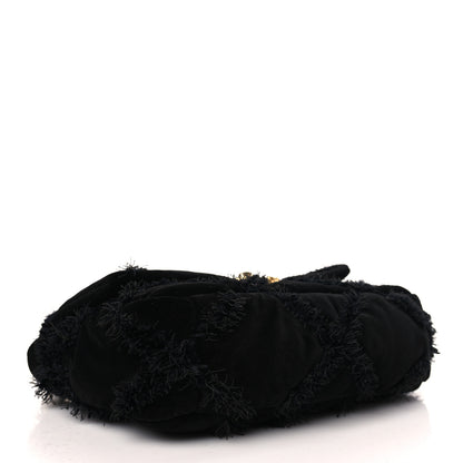 Chanel Cotton Canvas Quilted Medium Chanel 19 Flap Black 4 of 9